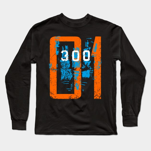 300 No. 1  Causal Number Design Long Sleeve T-Shirt by Nikokosmos